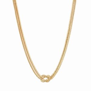 Layered Love Knot Snake Chain Necklace
